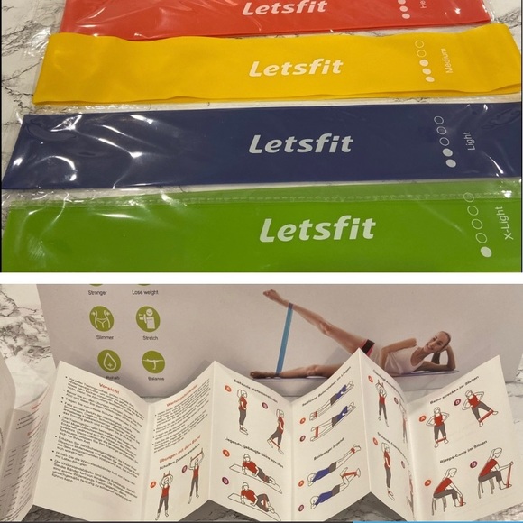 Letsfit Resistance Loop Bands. Bonus DVD included - Picture 5 of 6